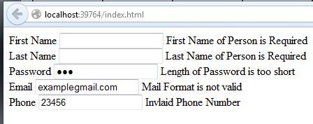 Display Validation message